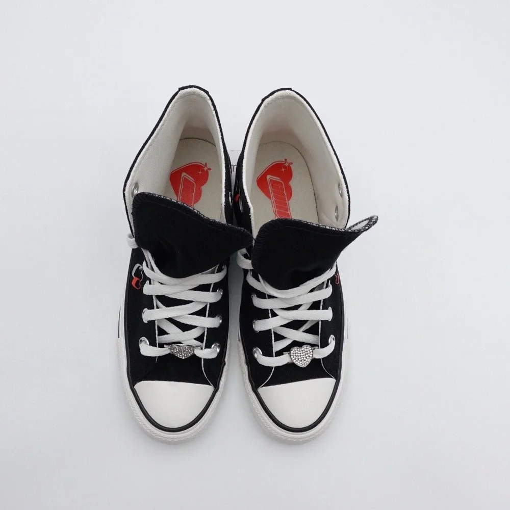 NEW Converse Chuck Taylor All Star High Top Hearts Sneakers A09116C - Picture 5 of 9